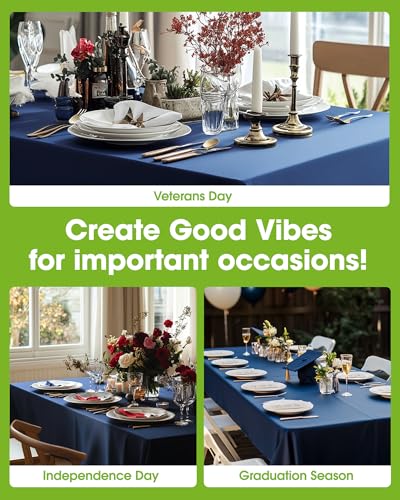 Pureegg Plastic Table Cloth Disposable 6 Pack, 54 x 108 Inch, Navy Blue - color: Navy Blue, size: 54" X 108" Rectangle