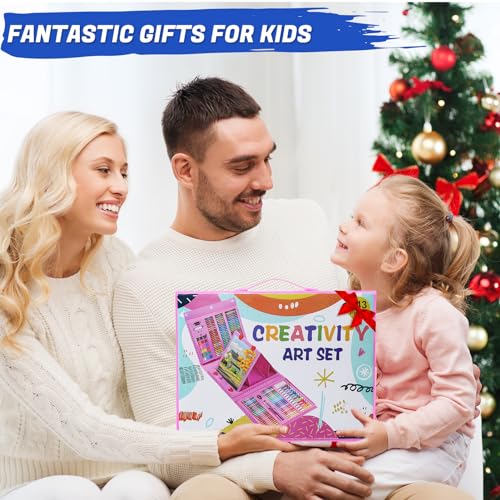 All in One Art Supplies Include Drawing Kit, Origami & Paper-Cutting Crafts - color: Pink