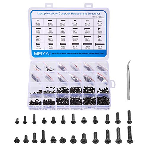 720pcs Laptop Notebook Screws Set,Replacement Computer Screws Kit,M1.4,M1.7,M2,M2.5,M3 countersunk Flat Head Phillips Mini Screw Set for Electronic Repair. - color: 720pcs