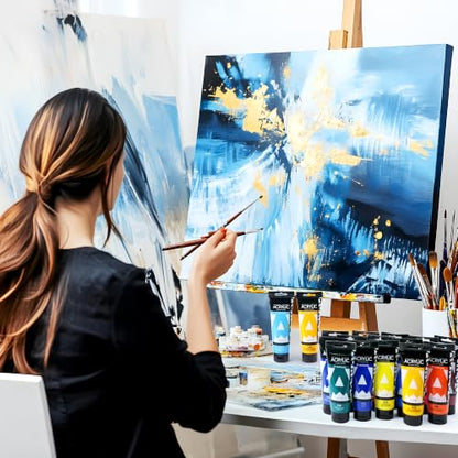AUREUO Cerulean Blue Hue Acrylic Paint, 4 fl oz (120ml), 1 Tube - color: Cerulean Blue Hue, size: 4 Fl Oz (Pack of 1)