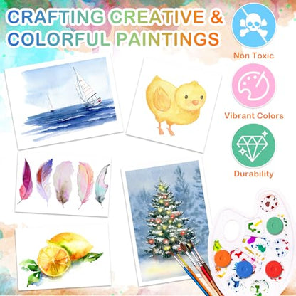 Nuanchu Tempera Paint Cakes 15 Colors Washable Art Supplies, 90 Pcs