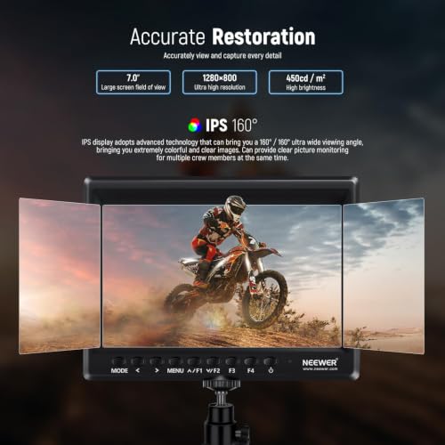 NEEWER F100 7" Upgraded Version Camera Field Monitor IPS 450nit 1080p HDMI