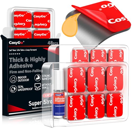 Double Sided Tape Heavy Duty, Permanent Bond Sticky Pads 1.18x1.38In
