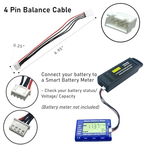 MaximalPower Charging Cables for Yuneec 7500mAh Q500 Battery | 3 Different Cables for Your Drone RC Quadcopter Battery Charging Needs (Charging Cables only)