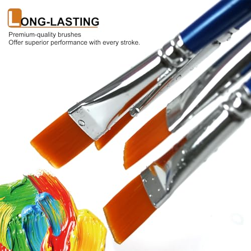 GACDR 1/2 Inch Flat Paint Brush Set, 40 Bulk Acrylic Paint Brushes - size: 0.5 inch 40 pieces