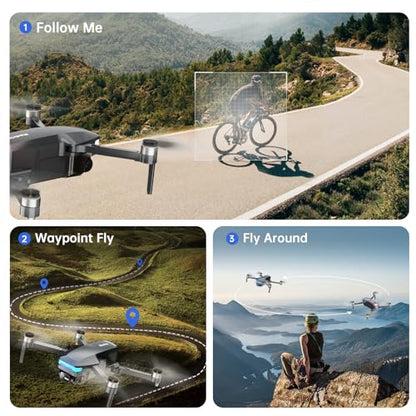 GPS Drones with Camera for Adults 4K, Under 249g, 45 Mins Flight, Brushless Motor, Light, Auto Follow, Tap Fly & Circle Fly, One Key Start, Foldable Drone for Adults Beginners