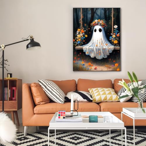 Halloween Ghost Diamond Art Kits for Adults, Diamond Painting for Beginners - color: BLKJDP04