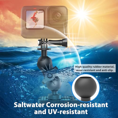 Universal Kayak Action Camera Mount 360 Degree Adjustable Kayak Rail Track Camera Holder Compatible with GoPro Three-Prong Mounts - style: camera mount