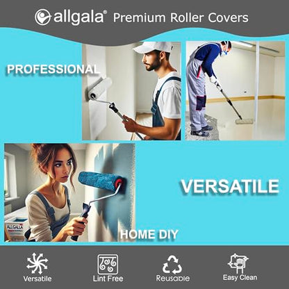 Allgala Paint Roller Covers, 6 Pack 9 Inch Shedless Lint Free Painter Roller Covers 1/2 in Roller Naps for Paint Roller Kit - size: 9" (Pack of 6)