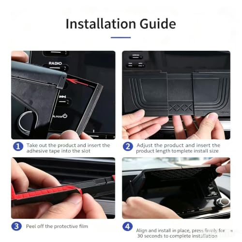 Car GPS Sun Shade, Anti-glare Vehicle Navigator Sunshade Visor, Adjustable Car Visor Display Screen Cover, for 7-12 Inch Car Displays (Black)