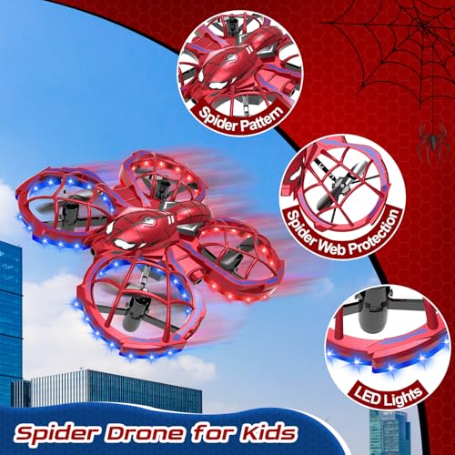 Spider Mini Drone for Kids Beginners - Toss to Go Quadcopter Birthday Gifts
