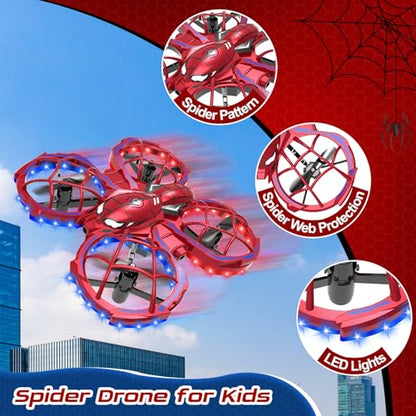 Spider Mini Drone for Kids Beginners - Toss to Go Quadcopter Birthday Gifts