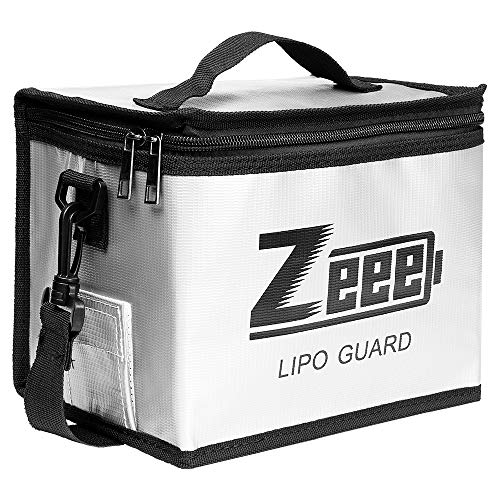 Zeee Fireproof Explosionproof Lipo Bag Battery Storage(8.46 x 6.5 x 5.71in) - color: silver-S