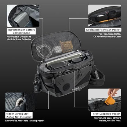 VSGO Black Snipe Pro 7-9L Expandable Camera Sling Bag with Tripod Holder