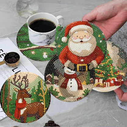ijbnhd Christmas Diamond Art Coasters Kit, 8 PCS, 4X4inch - color: Christmas-5