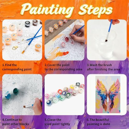 Gemozaic Framed Paint by Numbers Kit for Adults with Easel - Angel Wing - color: BKH1927