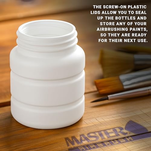 Master Airbrush Pack of 10, TB-006 Empty 2.7 oz. (80cc) Plastic Jar Bottles - size: 2.7oz - Plastic - 30°