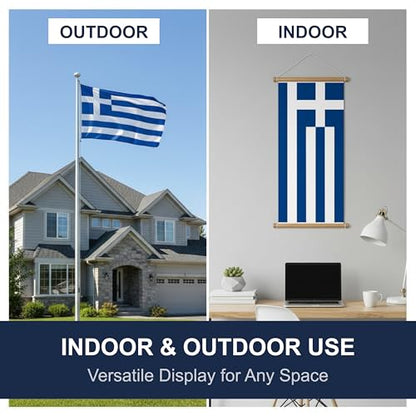 SSK® Greece Outdoor Flag - Large 3' x 5', Weather-Resistant Polyester - color: Greece