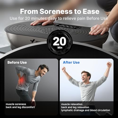 Merach V33 Pro Vibration Plate Exercise Machine with Touchscreen, 99 Speeds - color: Arc-Silver Black
