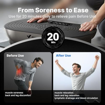 Merach V33 Pro Vibration Plate Exercise Machine with Touchscreen, 99 Speeds - color: Arc-Silver Black