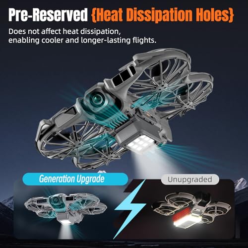 Neo2 Night Light Landing Gear for DJI Neo 2 Drone Accessories, Foldable Landing Gear Protector Kit with LED Lights Flight