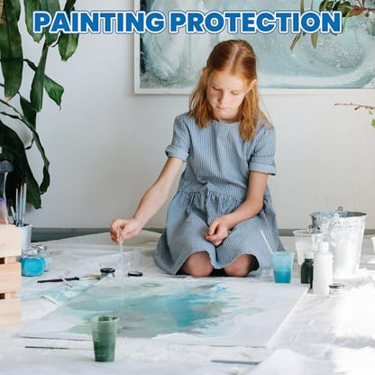 32 Pack Plastic Drop Cloth, 9 x 12 Feet Plastic Sheeting - color: 32p