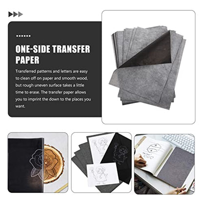 Beatifufu A4 Carbon Transfer Paper Sheets One-Side Graphite Copy Paper for Tracing Drawing Writing Pattern Transfer DIY Crafts Art Design and Imprinting