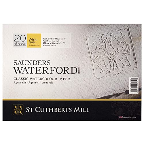 Saunders Waterford Block 300gsm 177 x 254mm (7 x 10 inches) 20 Sheets Red