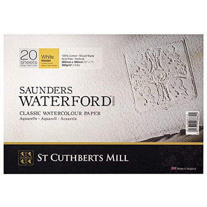 Saunders Waterford Block 300gsm 177 x 254mm (7 x 10 inches) 20 Sheets Red