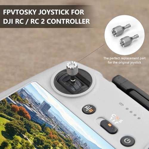 FPVtosky Neck Lanyard with Joystick for DJI RC/RC 2, Compatible with DJI Lito X1/Mini 5/4 Pro/3 /Avata 360/Air 3S Remote Controller Accessories, PU Leather Shoulder Strap and 1 Pair of Rocker