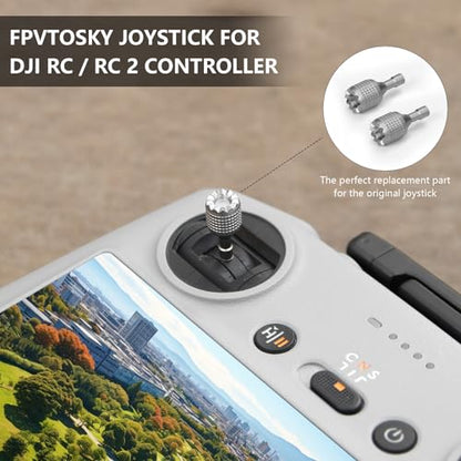 FPVtosky Neck Lanyard with Joystick for DJI RC/RC 2, Compatible with DJI Lito X1/Mini 5/4 Pro/3 /Avata 360/Air 3S Remote Controller Accessories, PU Leather Shoulder Strap and 1 Pair of Rocker