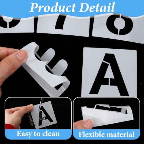 72PCS Letter Stencils for Painting Reusable Alphabet Number Stencil 2 Inch