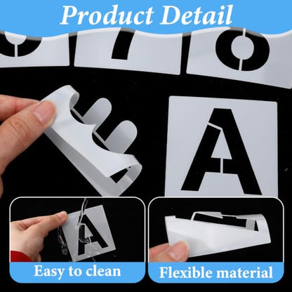 72PCS Letter Stencils for Painting Reusable Alphabet Number Stencil 2 Inch