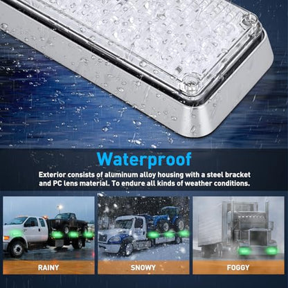 Nilight 2PCS 42LED Green Magnetic Strobe Lights Surface Mount Waterproof - color: 42LED Green
