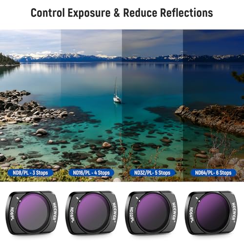 NEEWER 14 Pack Magnetic ND Filter Set Compatible with DJI Osmo Pocket 3 / Pocket 4 / Xtra Muse, CPL, ND8/16/32/64/128/256/1000, ND8/PL ND16/PL ND32/PL ND64/PL, Black Diffusion 1/4, LPR Effect Filter - style: 14 Pack ND+ND/PL+Effect w/Cleaning Cloth