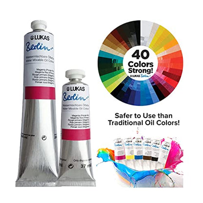 Lukas Berlin Artist Water Mixable Oil Paint Colors, Portrait Set