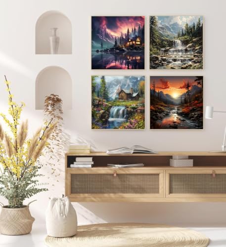 Ekuxom 4 Pack Diamond Art Kits for Adults-Landscape Diamond Painting - color: 4pack-Landscape