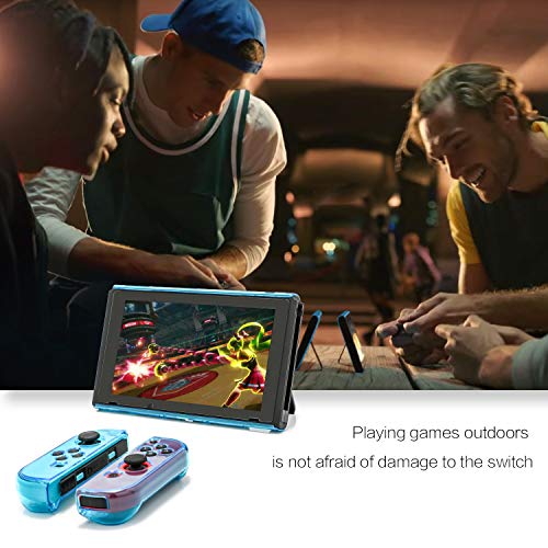 Dockable Case for Switch Console, Screen Protector & 6 Joystick Thumb Grips - color: Blue