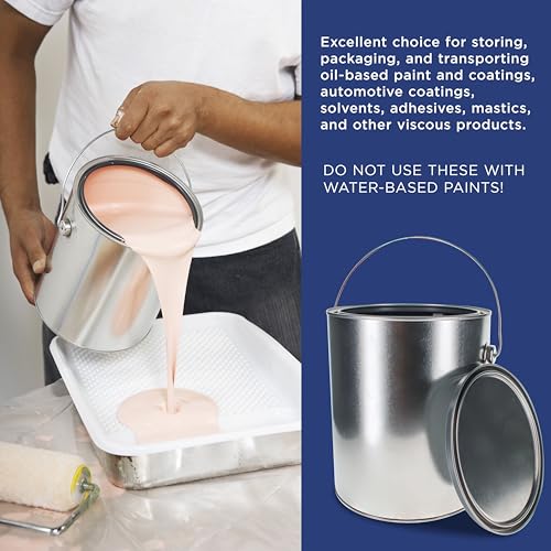 Master Elite 1 Gallon Unlined Empty Metal Paint Can Bucket with Lids,4-Pack - size: 128-Fl Oz (Pack of 4)