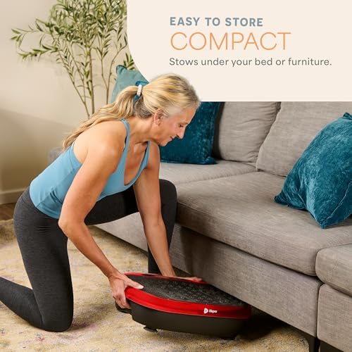 Lifepro HexaPlate Lite Compact Vibration Plate with Magnetic Acupoints - color: Red