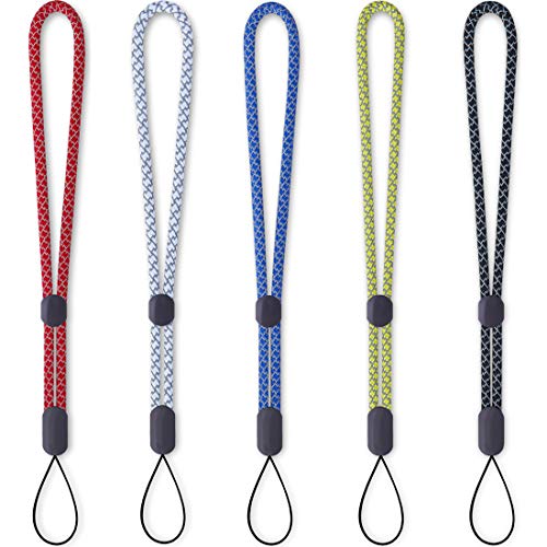 YOUOWO Adjustable Wrist Colored Lanyard Reflective Hand Srap Lanyards 5Pack - color: 5 Pack Reflective Wrist Lanyard