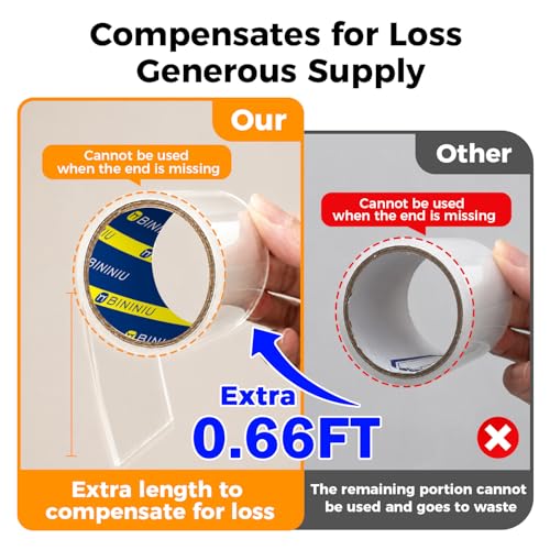 Heavy Duty Double Sided Clear Tape 1.4inX67.26FT Waterproof Strong Adhesive Mounting Tape for Office Fixing and Splicing - size: 1.4inX67.26FT