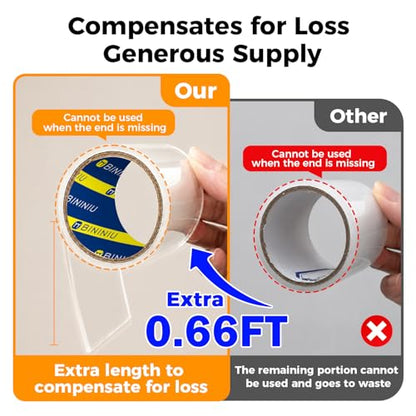 Heavy Duty Double Sided Clear Tape 1.4inX67.26FT Waterproof Strong Adhesive Mounting Tape for Office Fixing and Splicing - size: 1.4inX67.26FT
