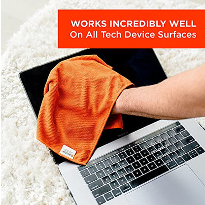 WHOOSH! Microfiber Glasses & Screen Cleaning Cloth, 3 Pack, 14x14, Orange - size: 3 Count (Pack of 1)