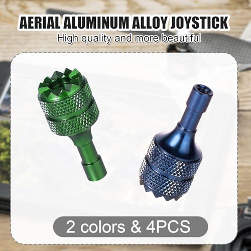 4pcs Drone Control Sticks, Detachable Drone Joysticks Controller Stick Thumb Replacement Accessories Compatible with DJI Mini 3 Pro Drone DJI RC (Blue, Green) - color: Blue, Green