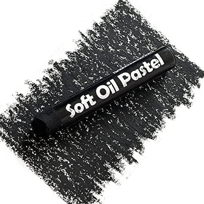 12 Pcs Cream Soft Oil Pastels Vibrant Black - color: 12pcs-black 02