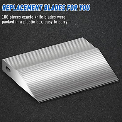 DIYSELF 100 Pack Hobby Knife Blades #2, Carbon Steel Replacement Blades - style: #2