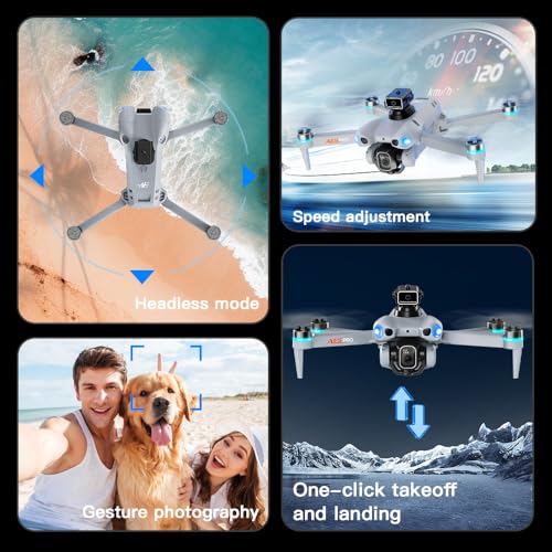 AE5 Pro RC Drones, Foldable Quadcopter with Electric Adjustable Camera, WiFi FPV Live Video, 360° Stunt Roll, Stable Hover for Outdoor Shooting(2 Batteries)