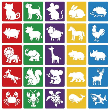 CUTHOLLOW 25 PCS Animals Painting Shape Stencils Sets - style: 25pcs-Animals