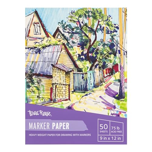 Brea Reese Marker Paper Pad, 50 Sheets, 9x12 Smooth Drawing Pad